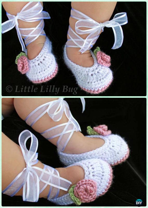 Crochet Ballerina Baby Booties Free Pattern - Crochet Baby Booties Slippers Free Pattern