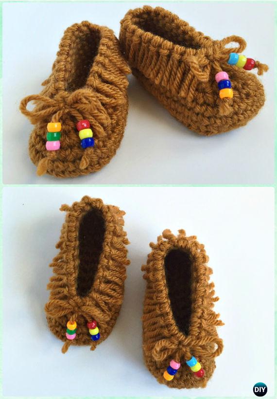 Crochet Baby Moccasins Booties Free Pattern - Crochet Baby Booties Slippers Free Pattern