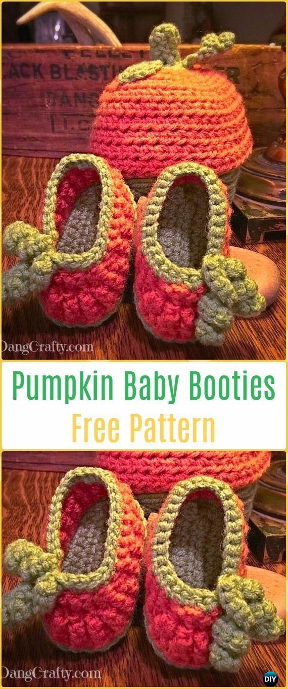 Crochet Pumpkin Baby Booties Free Pattern - Crochet Baby Booties Slippers Free Patterns