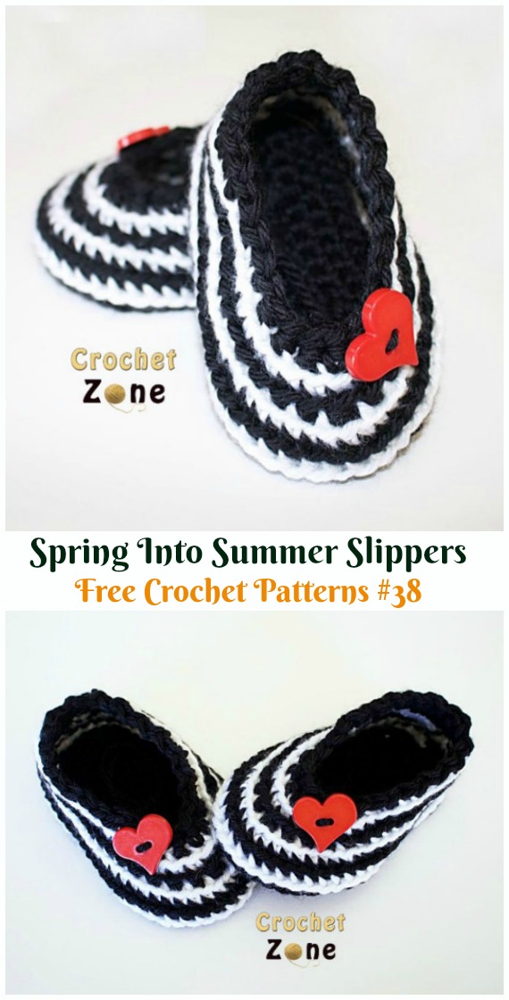 Spring Into Summer Baby Slippers Crochet Free Pattern  - #Crochet Baby #Booties Slippers Free Pattern