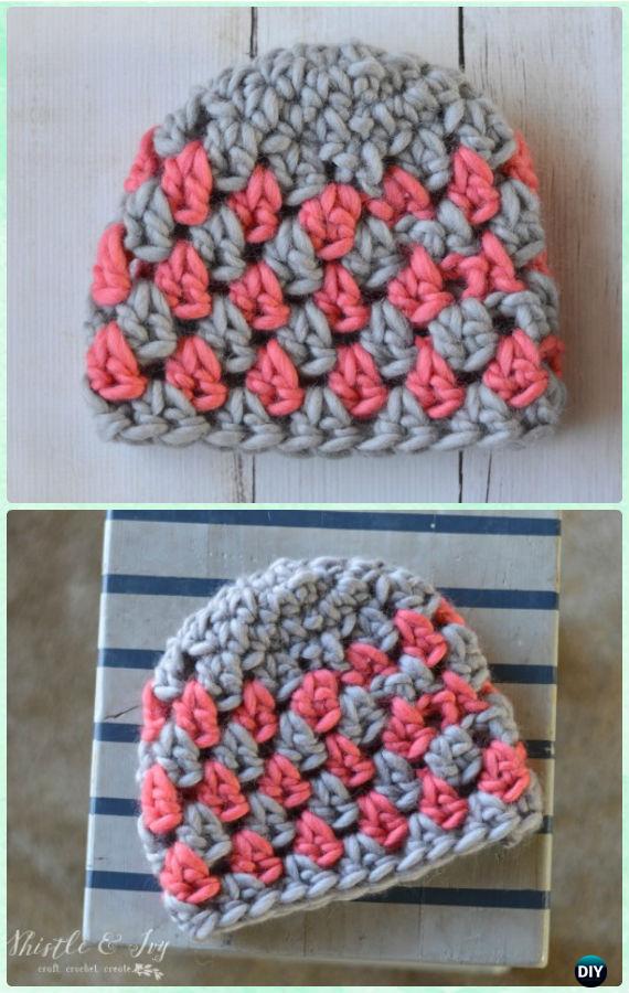 Crochet Super Chunky Granny Hat Free Pattern -Crochet Beanie Hat Free Patterns