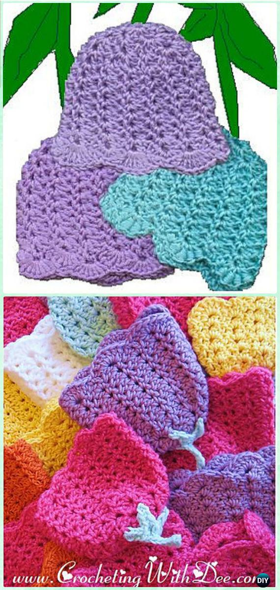 Crochet Tulip Flower Beanie (Preemie Cap) Free Pattern -Crochet Beanie Hat Free Patterns