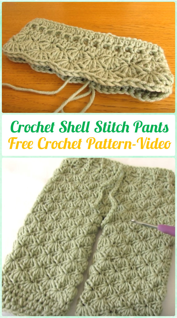 Crochet Shell Stitch Pants Free Pattern Video - Crochet Baby Pants Free Patterns 