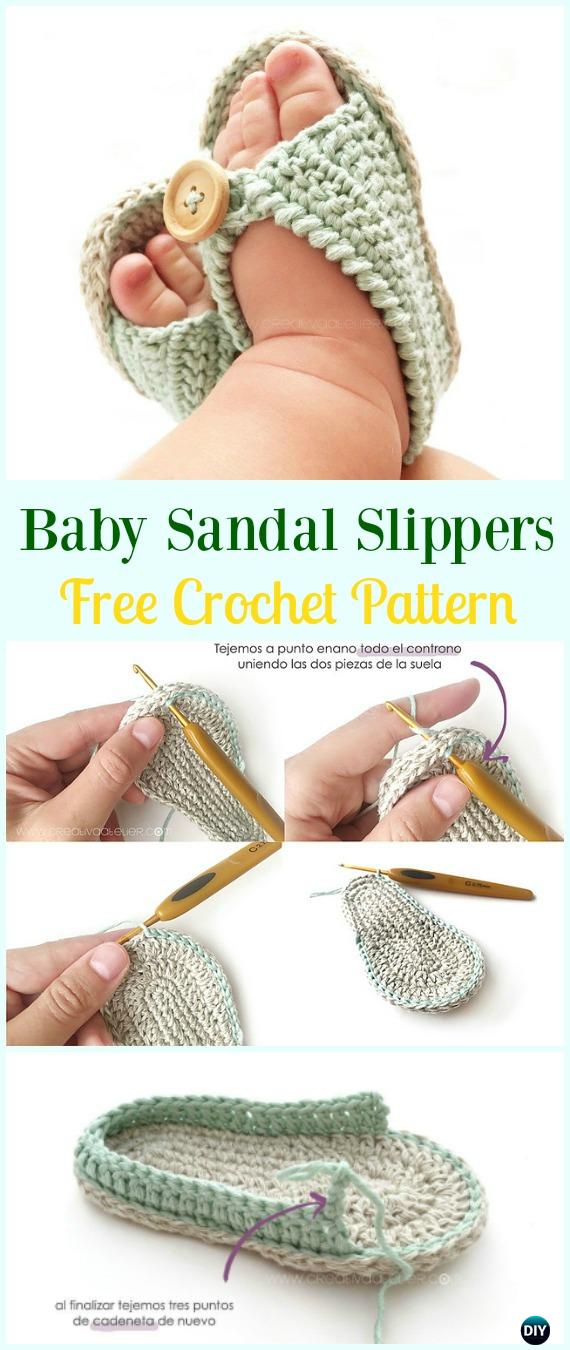 Crochet Baby Sandal Slippers Free Pattern-#Crochet Baby #Sandals Free Patterns