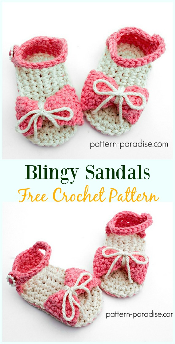 Crochet Blingy Sandals Free Pattern-Crochet Baby Sandals Free Patterns