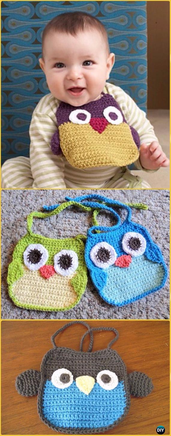 Crochet Owl Baby Bib Free Pattern - Crochet Baby Shower Gift Ideas Free Patterns