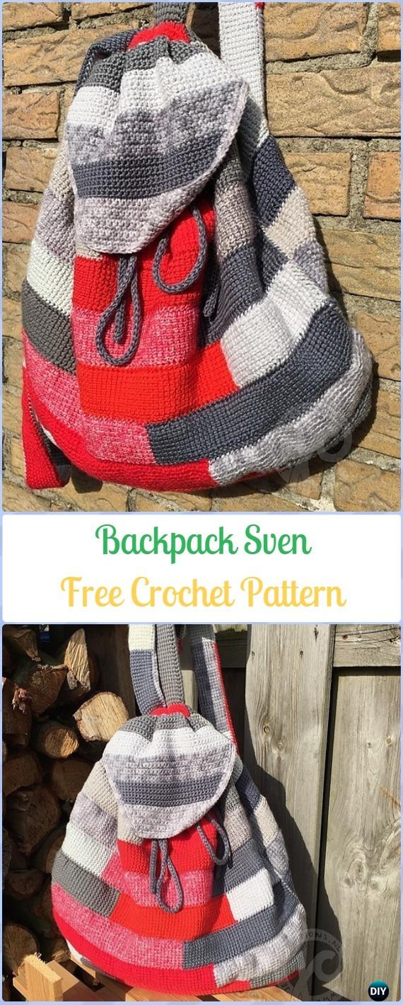 Crochet backpack pattern, crochet backpack DIY, Step by step