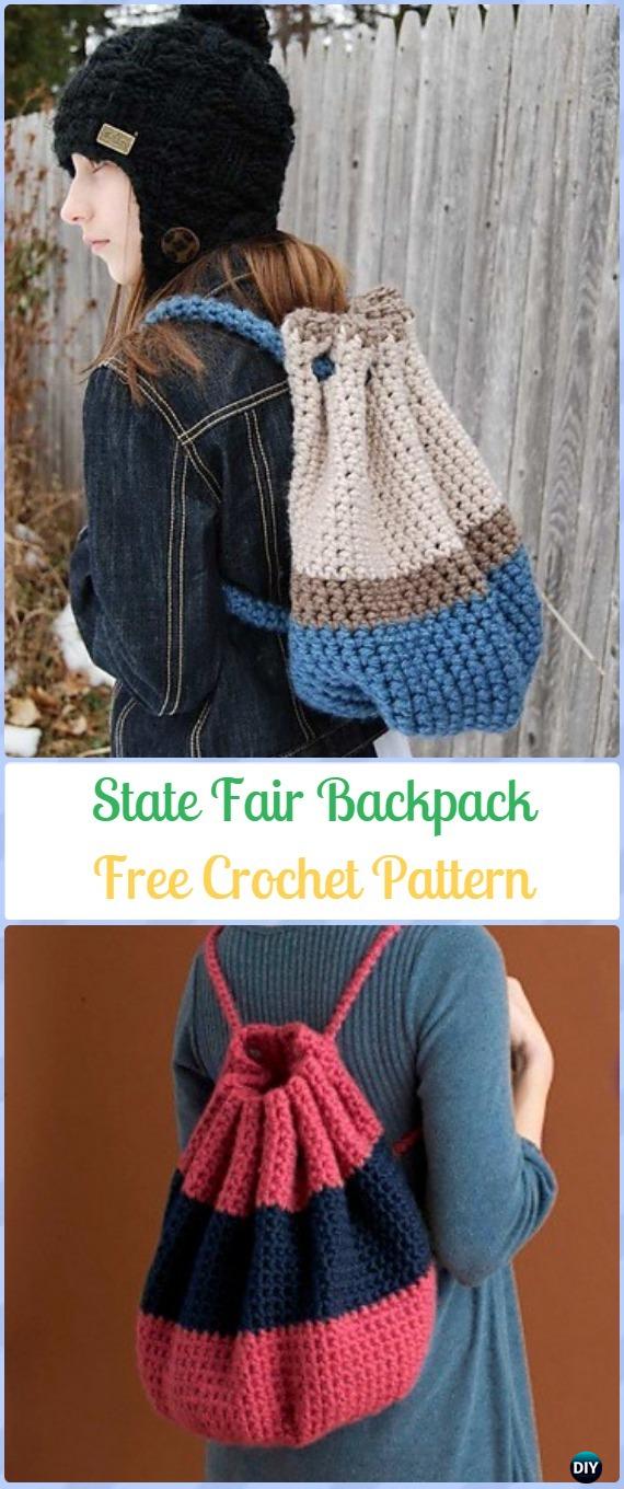 Crochet State Fair Backpack Free Pattern -Crochet Backpack Free Patterns Adult Version