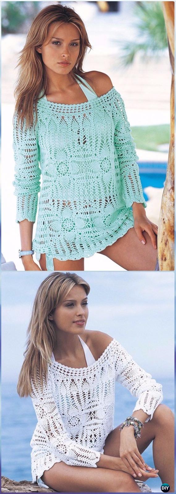 Crochet Pineapple Beach Cover Up Free Pattern - Crochet Beach Cover Up Free Patterns