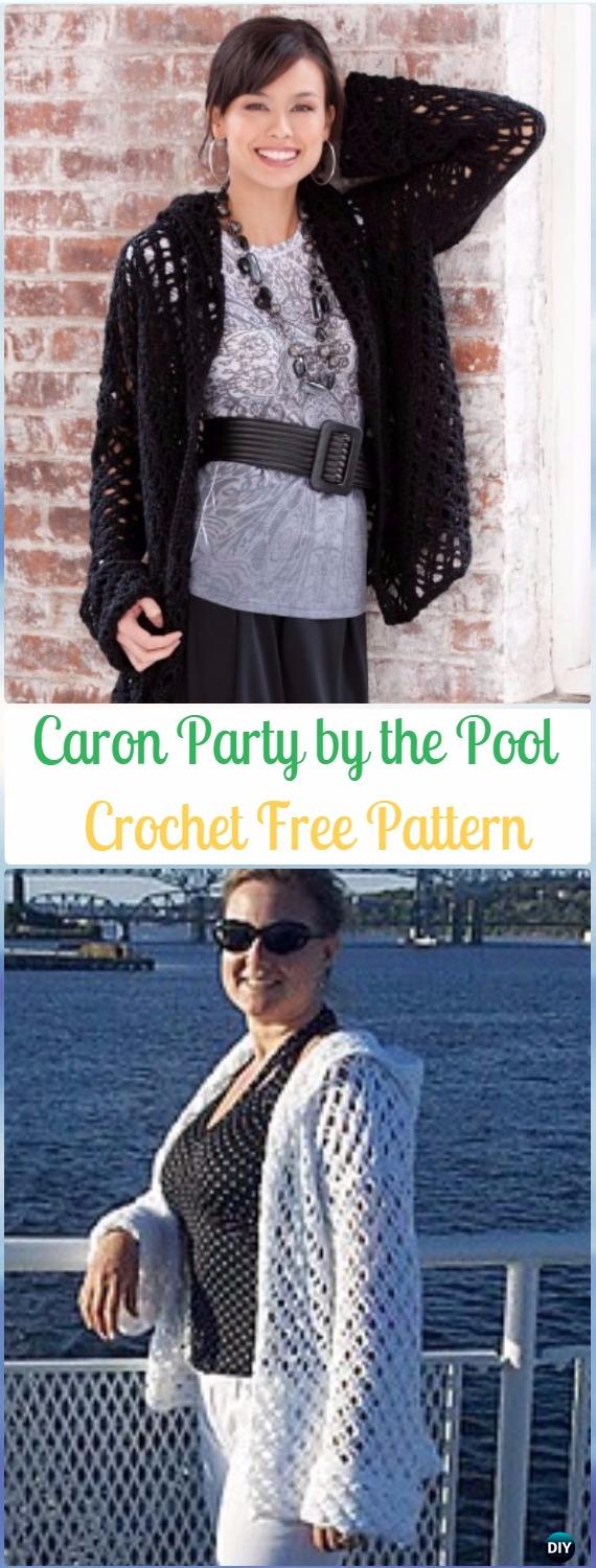 Crochet Caron Party by the Pool Coverup Free Pattern - Crochet Beach Cover Up Free Patterns