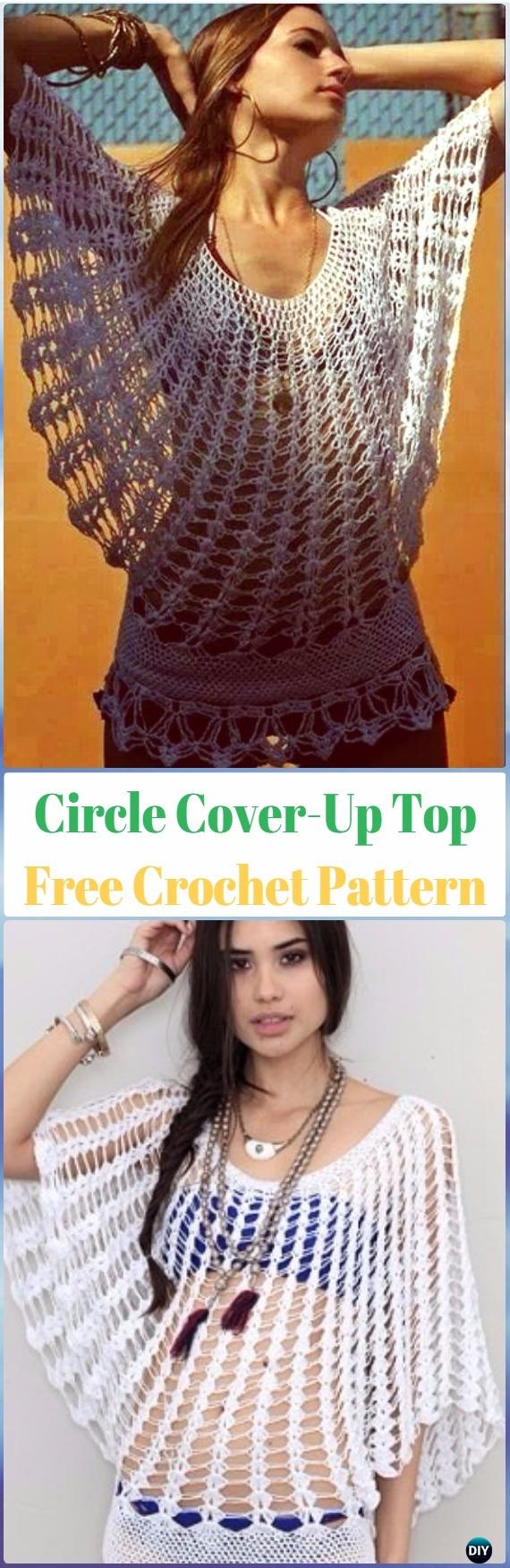 Crochet Circle Beach Cover-Up Top Free Pattern - Crochet Beach Cover Up Free Patterns