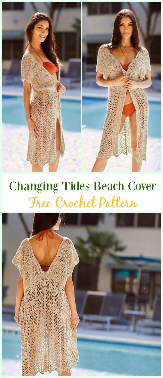 Crochet Changing Tides Beach Cover Free Pattern -  #Crochet; Beach Cover Up Free Patterns