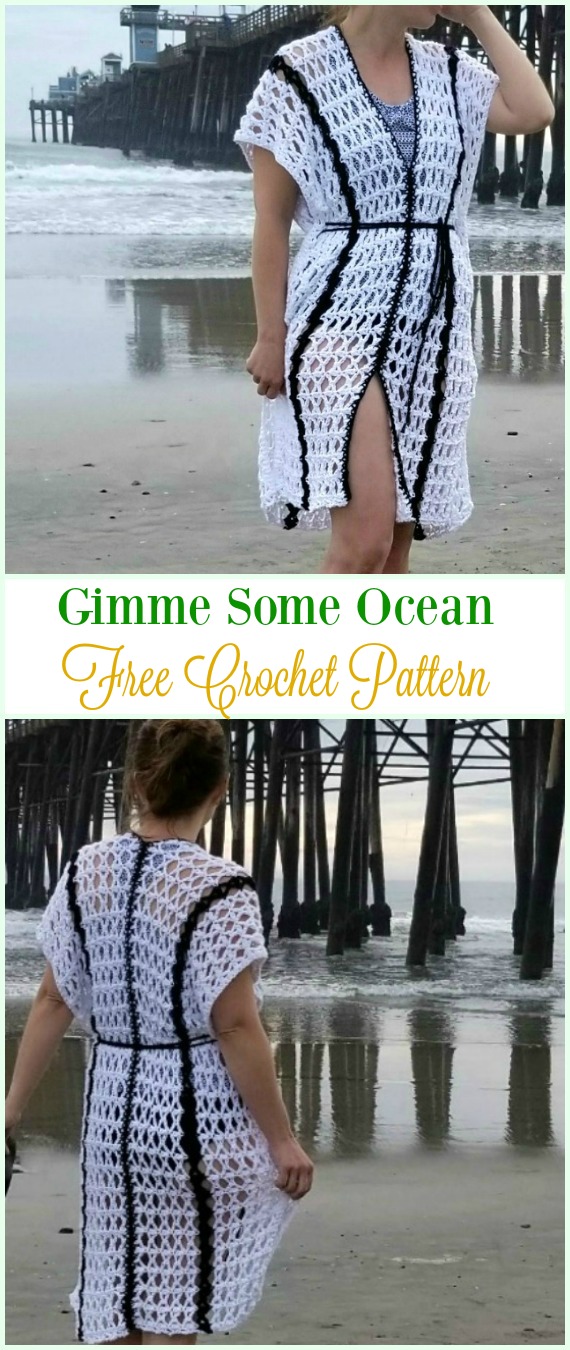 Gimme Some Ocean Swim Suit Cover Crochet Free Pattern -  #Crochet; Beach Cover Up Free Patterns