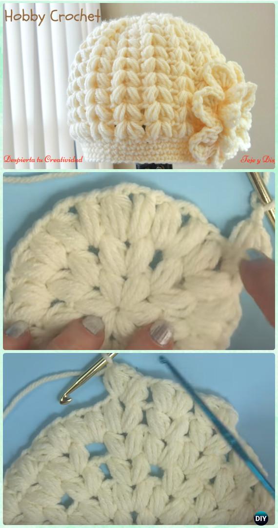 Crochet Puff Stitch Beanie Hat Free Pattern [Video] - Crochet Beanie Hat Free Patterns