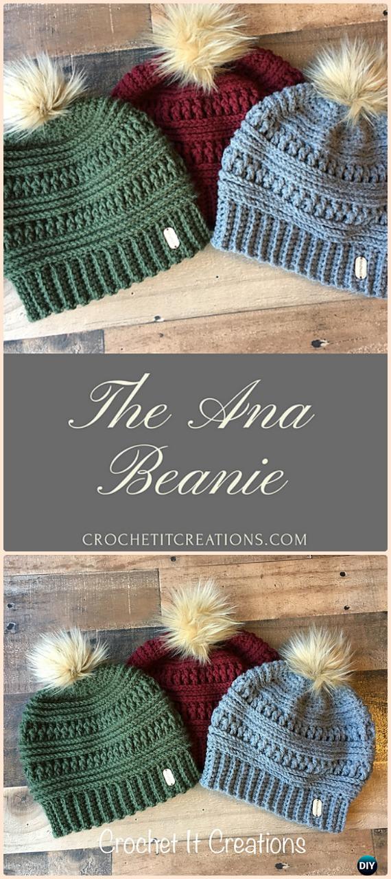 Crochet The Ana Beanie Hat Free Pattern - Crochet Beanie Hat Free Patterns 