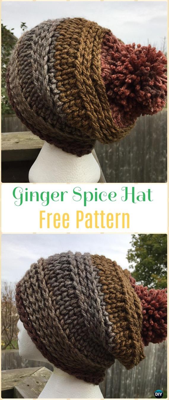 Crochet Ginger Spice Hat and Cowl Set Free Pattern - Crochet Beanie Hat Free Patterns 