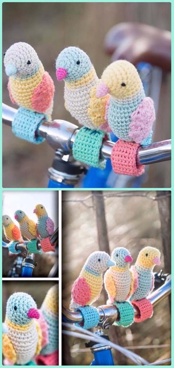 Crochet Bike Handlebar Birdies Pattern - Crochet Bicycle Fashion Patterns