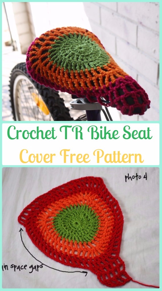 Crochet TR Bike Seat Cover Free Pattern - Crochet Bicycle Fashion Patterns