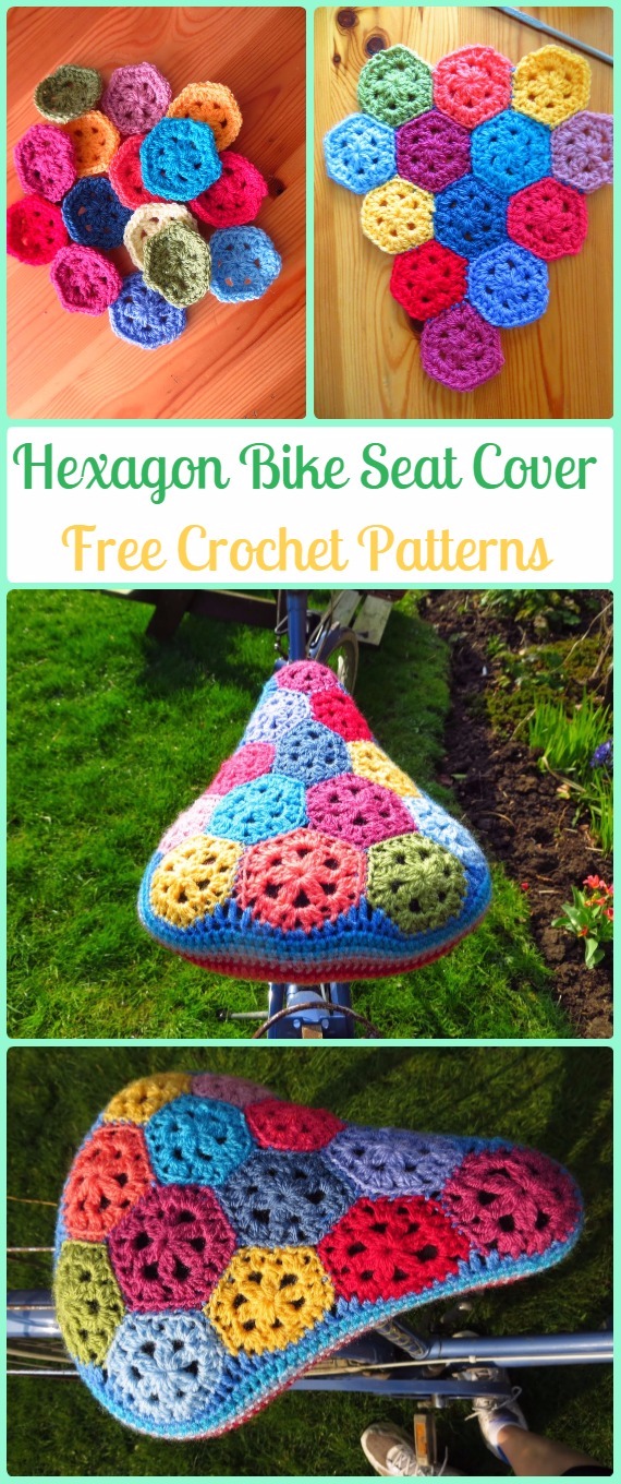 Crochet Hexagon Bike Seat Cover Free Patterns - Crochet Bicycle Fashion Patterns