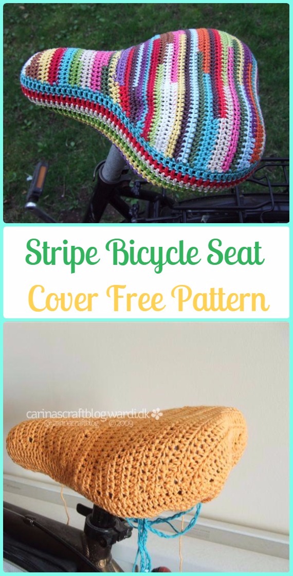 Crochet Stripe Bicycle Seat Cover Free Patterns - Crochet Bicycle Fashion Patterns
