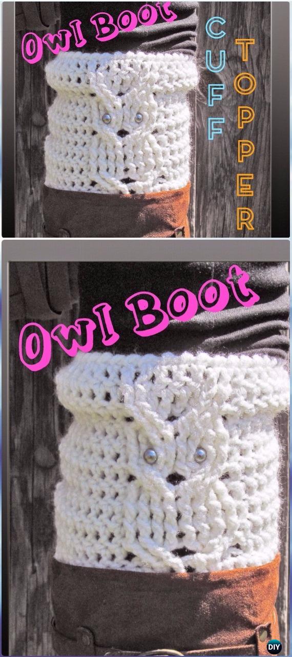 Crochet Owl Boot Cuff Topper Free Pattern - Crochet Boot Cuffs Free Patterns
