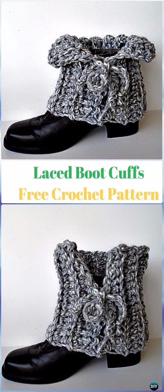 Crochet Laced Boot Cuffs Free Pattern - Crochet Boot Cuffs Free Patterns