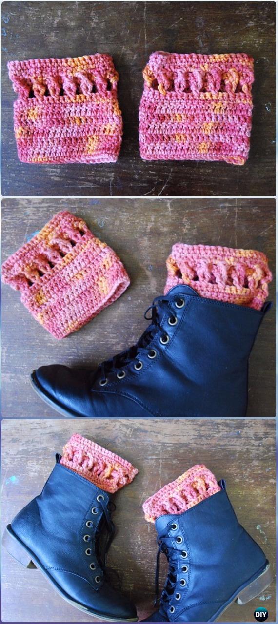 Crochet Twisty Cuffs Free Pattern - Crochet Boot Cuffs Free Patterns