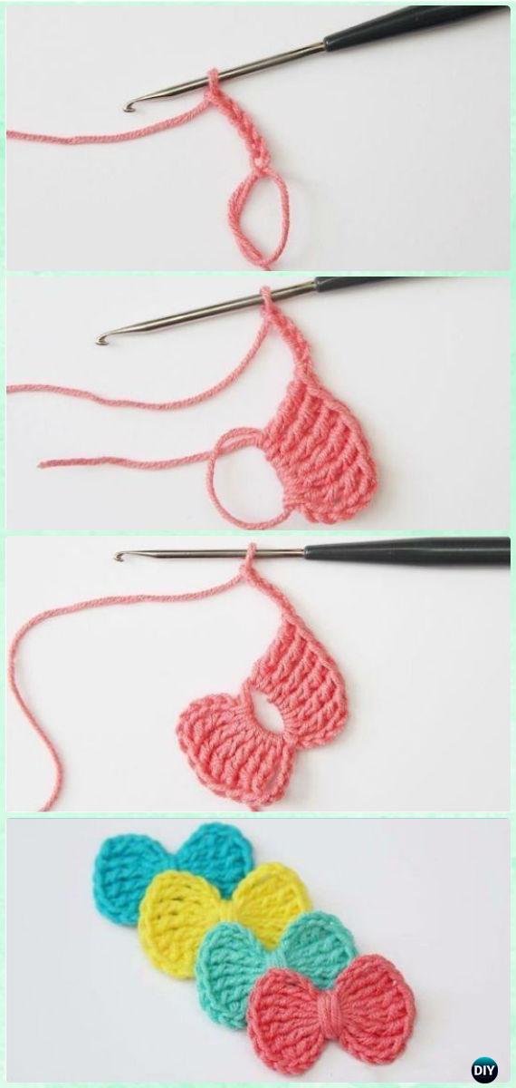 Easy Crochet Treble Stitch Bow Free Pattern - Crochet Bow Free Patterns