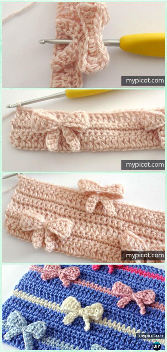 In-Between Crochet Bow Stitch Free Pattern - Crochet Bow Free Patterns