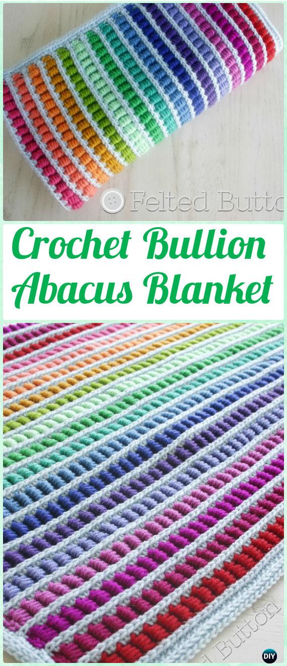 Crochet Bullion Stitch Abacus Blanket Pattern - Crochet Bullion Stitch Free Patterns