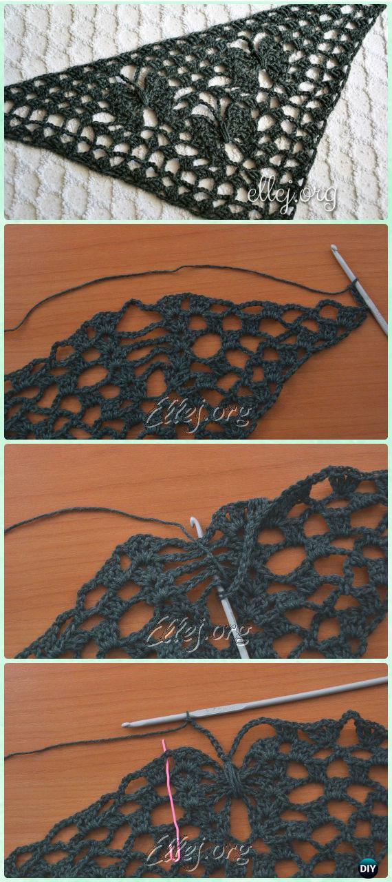 Crochet Moon Butterfly Shawl Free Pattern - Crochet Butterfly Stitch Free Patterns 