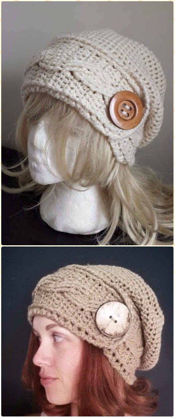 Crochet Cabled Headband Hat Free Pattern - Crochet Cable Hat Free Patterns