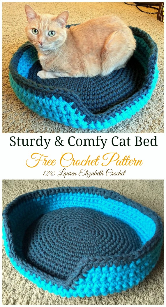 Crochet Sturdy & Comfy Cat Bed Free Pattern - Crochet Cat House Patterns