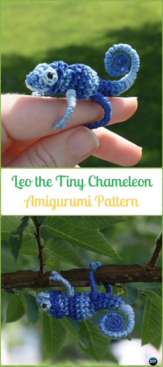 Amigurumi Crochet Leo the Tiny Chameleon Paid Pattern - Crochet Chameleon Amigurumi Softies Toy Patterns