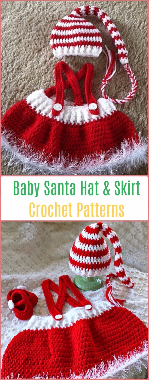 Crochet Baby Santa Hat and Skirt Paid Pattern - Crochet Christmas Hat Gifts Patterns 