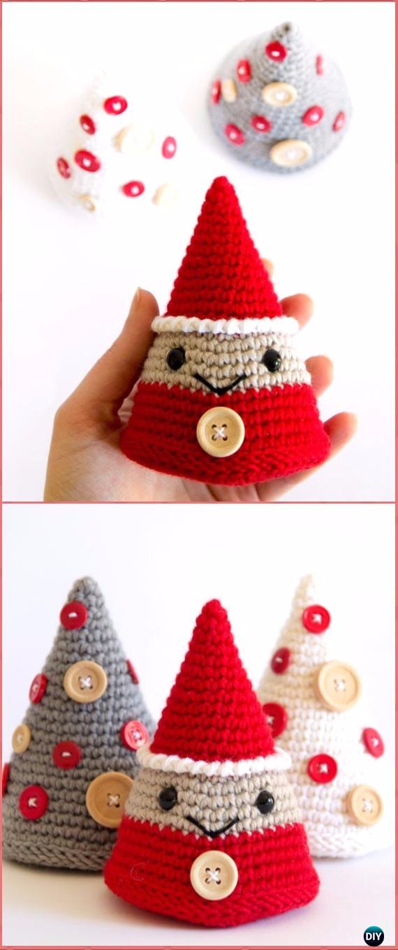 Crochet Decorative Christmas Tree Cone  Free Pattern - Crochet Christmas Tree Free Patterns