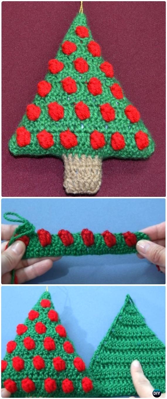 Crochet Bobble Christmas Tree Ornament Free Pattern Video - Crochet Christmas Tree Free Patterns