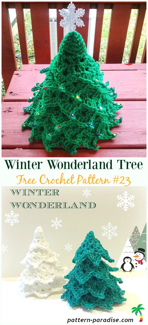 Winter Wonderland Tree Crochet Free Pattern - #Crochet; #Christmas Tree Free Patterns
