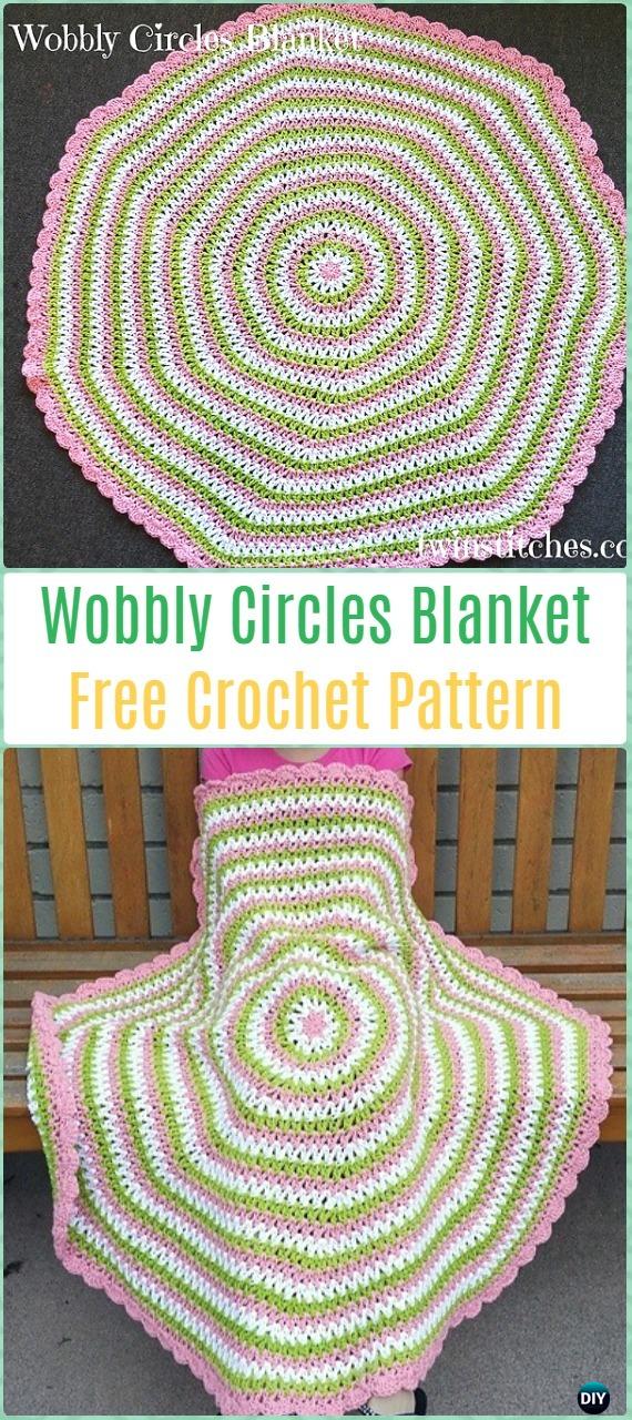 Crochet Wobbly Circles Blanket Free Pattern-Crochet Circle Blanket Free Patterns