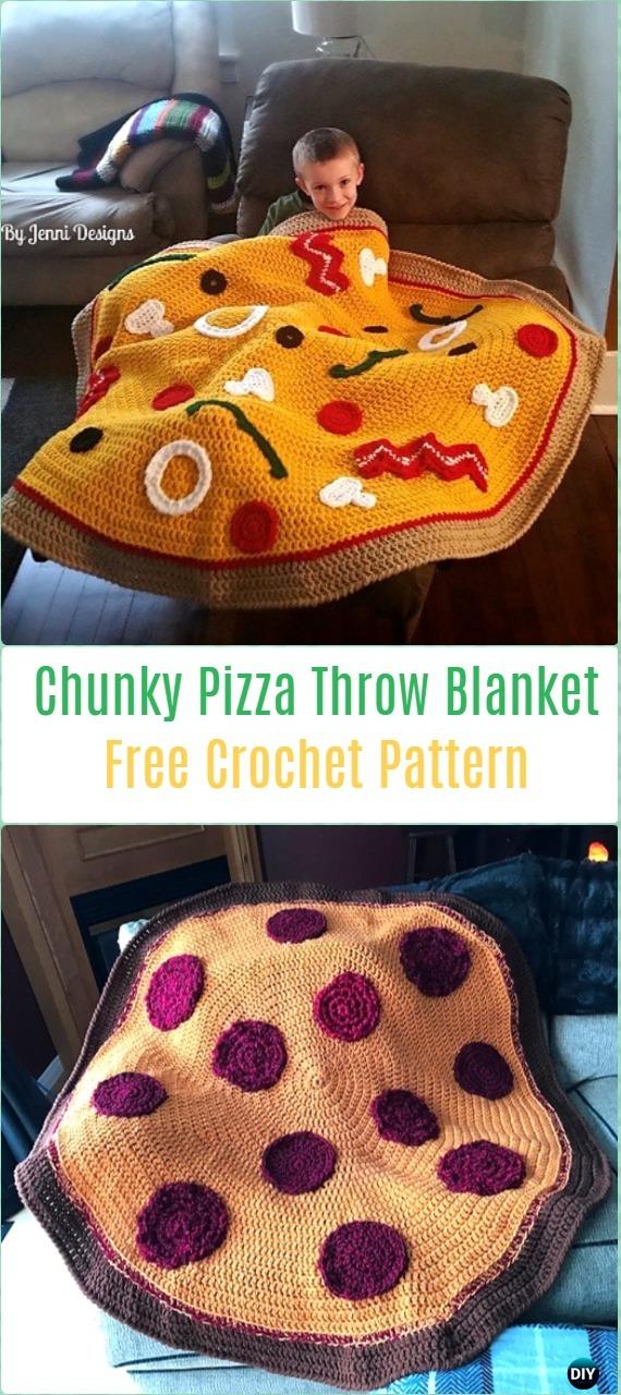 Crochet Chunky Pizza Throw Blanket Free Pattern-Crochet Circle Blanket Free Patterns