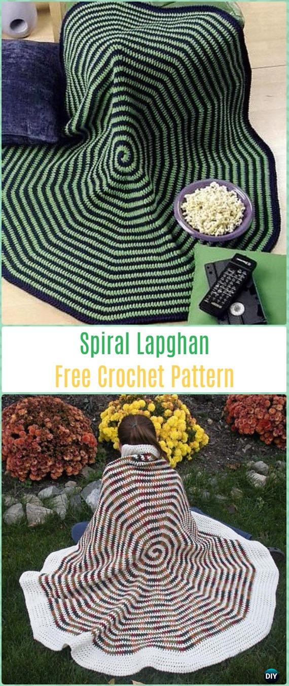 Crochet Spiral Lapghan Free Pattern-Crochet Circle Blanket Free Patterns
