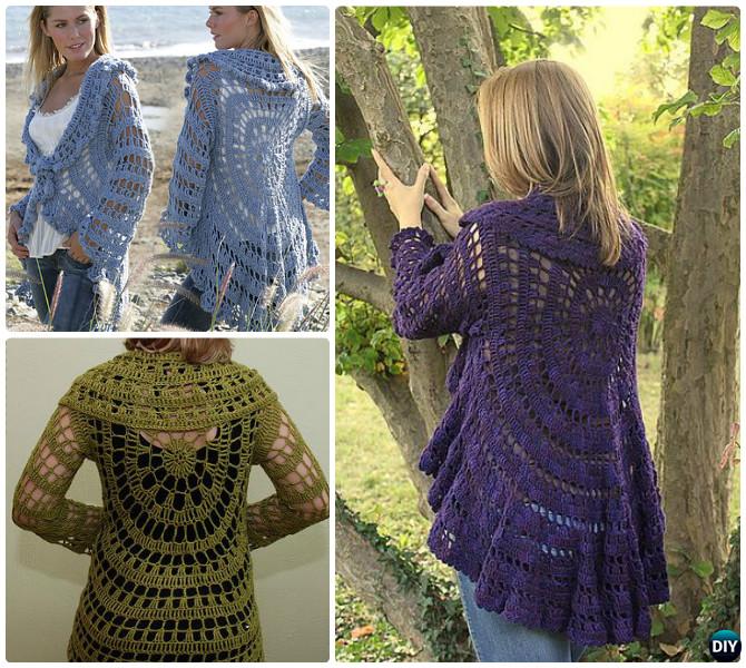 DIY Crochet Moonlight Mist Circle Sweater Coat Free Pattern-Crochet Circular Vest Sweater Jacket Free Pattern