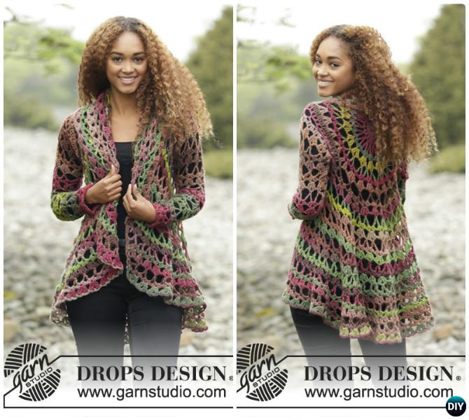 DIY Crochet Circular Vest Sweater Jacket Free Pattern with Video - fall forest