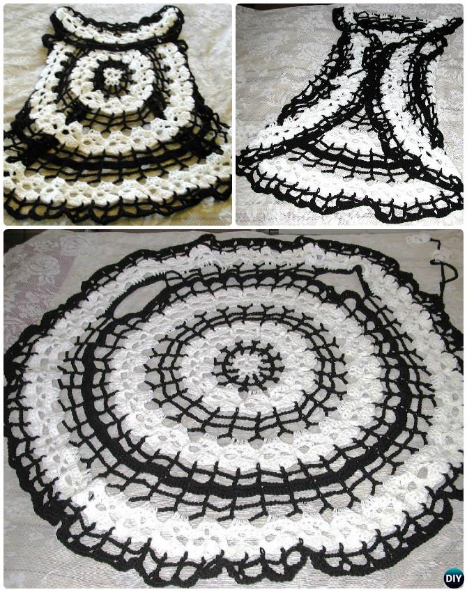 DIY Crochet Skull Circle Vest Pattern-Crochet Circular Vest Sweater Jacket Pattern