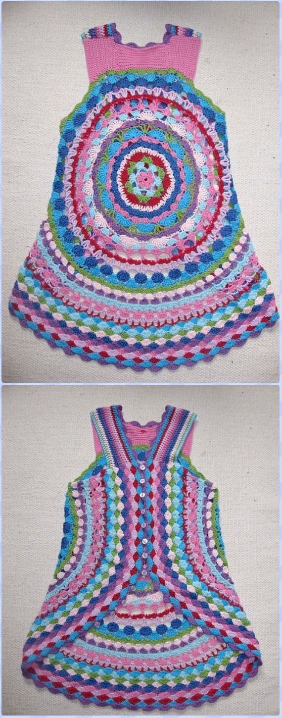 DIY Crochet Flower Power Circle Vest Free Pattern-Crochet Circular Vest Sweater Jacket Patterns