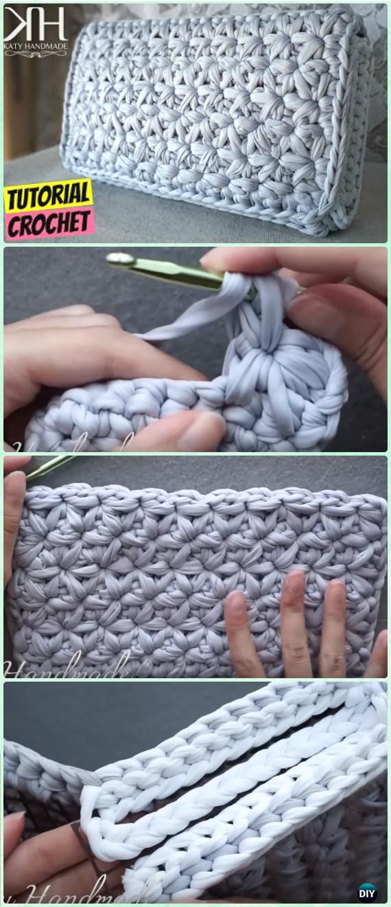 Crochet Star Stitch Clutch Free Pattern Video - Crochet Clutch Bag & Purse Free Patterns