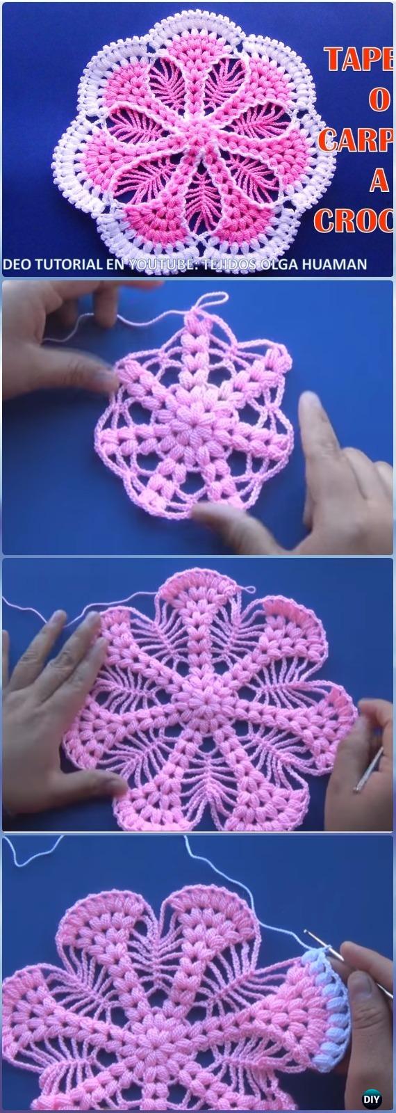 PDF crochet pattern Doily Eden Step by step crochet tutorial ENGRUS Written instruction with full photos and diagrams to each round