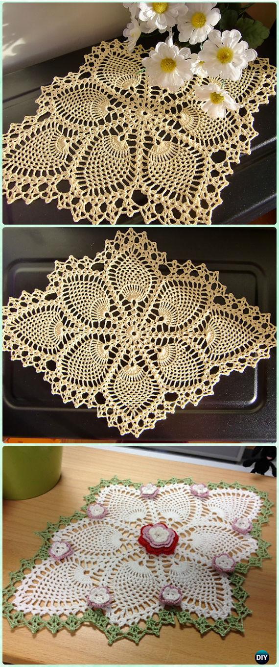 Crochet Pineapple Delight Doily Free Pattern - Crochet Doily Free Patterns 