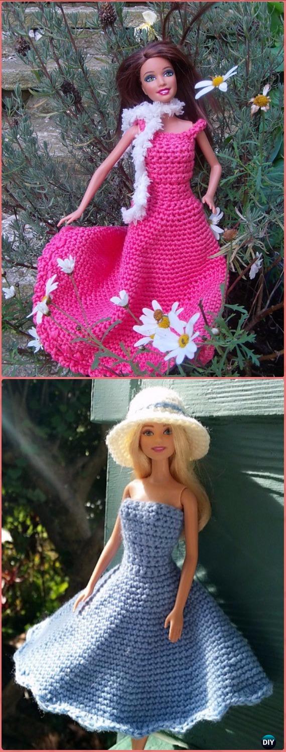 Crochet Barbie Gown Free Pattern - Crochet Barbie Fashion Doll Clothes Outfits Free Patterns