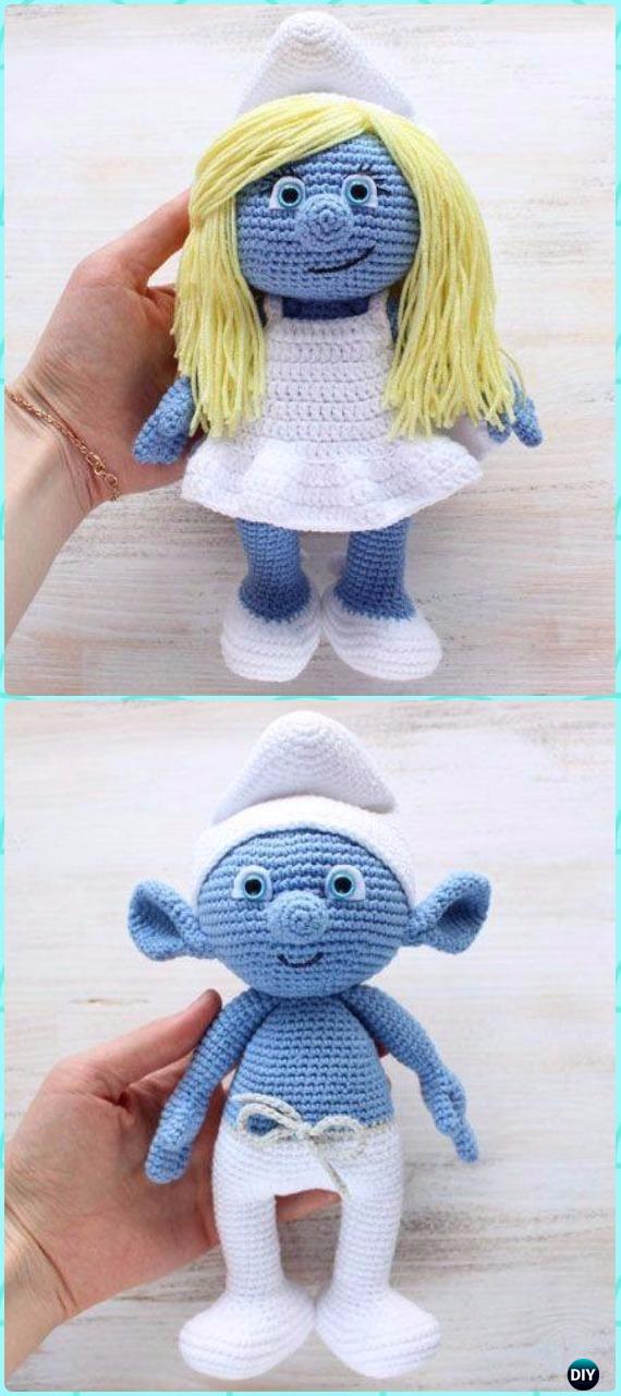 Crochet Amigurumi Smurf & Smurfette Free Patterns - Crochet Doll Toys Free Patterns
